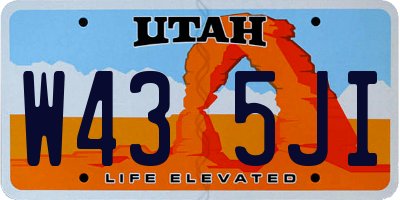 UT license plate W435JI