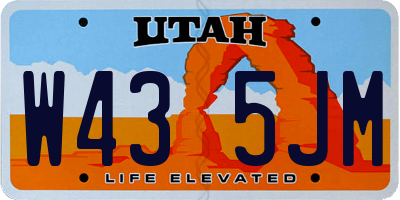 UT license plate W435JM