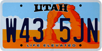 UT license plate W435JN