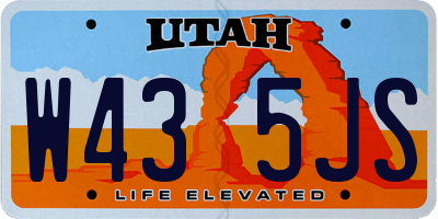 UT license plate W435JS