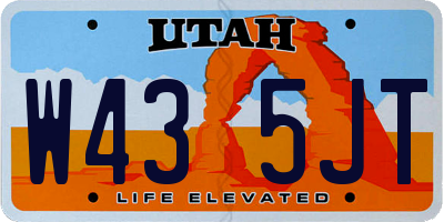 UT license plate W435JT