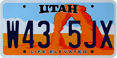 UT license plate W435JX