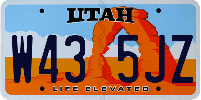 UT license plate W435JZ