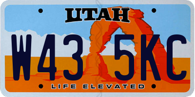 UT license plate W435KC