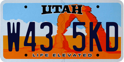 UT license plate W435KD