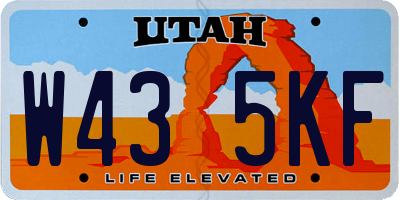 UT license plate W435KF