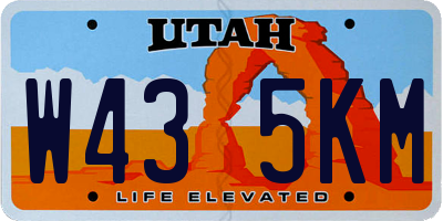 UT license plate W435KM