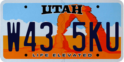 UT license plate W435KU