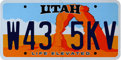 UT license plate W435KV