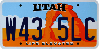 UT license plate W435LC