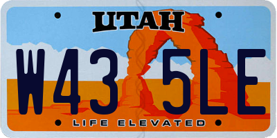UT license plate W435LE