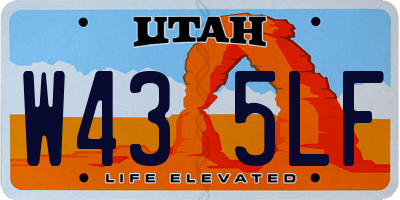 UT license plate W435LF