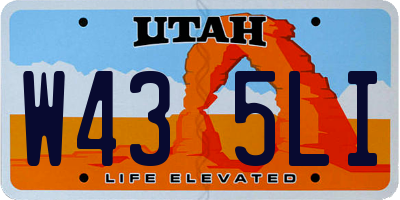 UT license plate W435LI