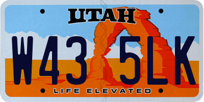 UT license plate W435LK