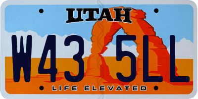 UT license plate W435LL