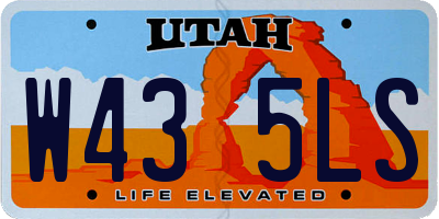 UT license plate W435LS
