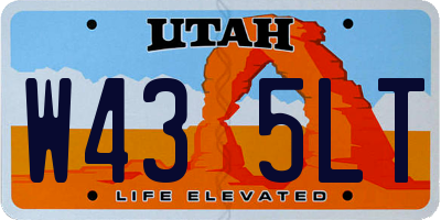 UT license plate W435LT