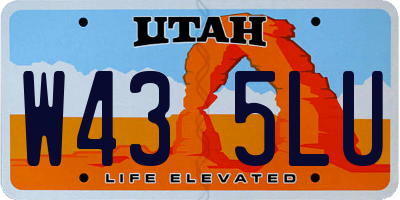 UT license plate W435LU