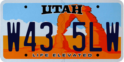 UT license plate W435LW
