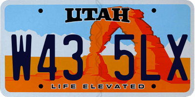 UT license plate W435LX