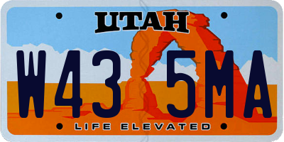 UT license plate W435MA