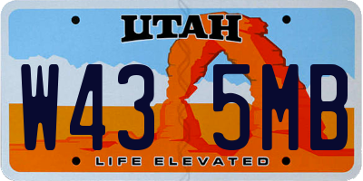 UT license plate W435MB