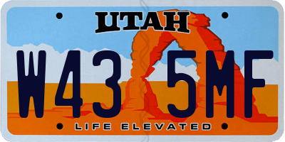 UT license plate W435MF