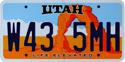UT license plate W435MH