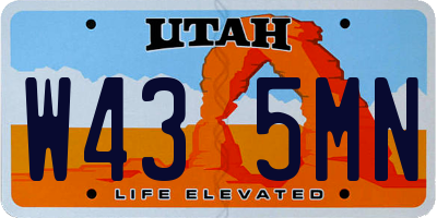 UT license plate W435MN