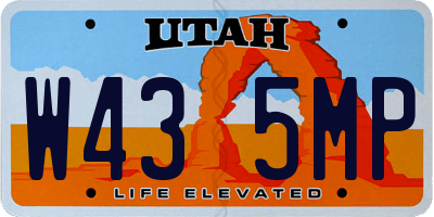 UT license plate W435MP