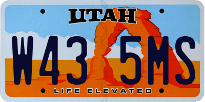 UT license plate W435MS
