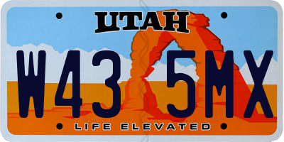 UT license plate W435MX