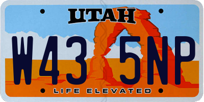 UT license plate W435NP