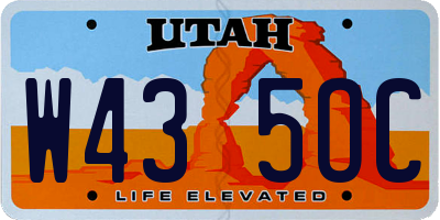 UT license plate W435OC