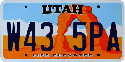 UT license plate W435PA