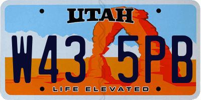 UT license plate W435PB