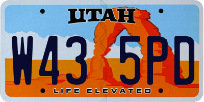 UT license plate W435PD