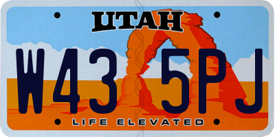 UT license plate W435PJ