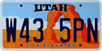 UT license plate W435PN