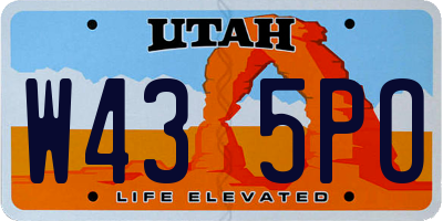 UT license plate W435PO