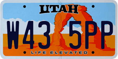 UT license plate W435PP