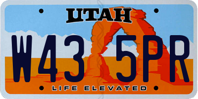 UT license plate W435PR