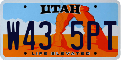 UT license plate W435PT