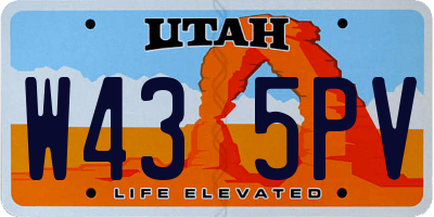 UT license plate W435PV