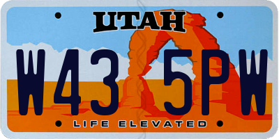 UT license plate W435PW
