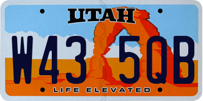 UT license plate W435QB