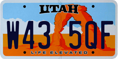 UT license plate W435QF