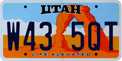 UT license plate W435QT