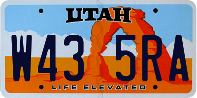 UT license plate W435RA
