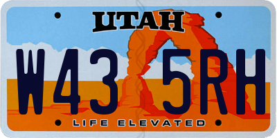 UT license plate W435RH